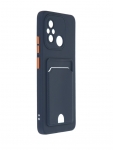 Чехол Neypo для Xiaomi Redmi 12C / Poco C55 Pocket Matte Silicone с карманом Dark Blue NPM60885