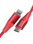 Аксессуар Anker PowerLine+ II USB-C - Lightning 1.8m Red A8653H91