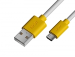 Аксессуар GCR USB - MicroUSB 1m White-Yellow GCR-53221