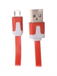 Аксессуар Delux USB - MicroUSB 97cm Flat Red