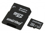 Карта памяти 32Gb - SmartBuy MicroSDHC U3 SB32GBSDU1A-AD