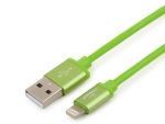 Аксессуар Gembird Cablexpert Silver Series USB - Lightning 1m Green CC-S-APUSB01Gn-1M