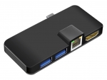 Хаб USB Ginzzu GR-767UB USB Type-C - HDMI/RJ45/2xUSB 3.0 Black 17584