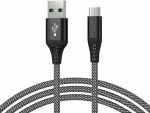 Аксессуар Maverick Textile & Metall C2 USB - USB Type-C 1.2m Black-White ПSELAEP1758