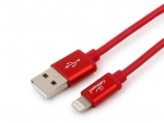 Аксессуар Gembird Cablexpert Silver Series USB - Lightning 1.8m Red CC-S-APUSB01R-1.8M