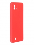 Чехол DF для Realme C20 с микрофиброй Silicone Red rmOriginal-10