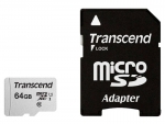 Карта памяти 64Gb - Transcend 300S MicroSDHC Class 10 UHS-I TS64GUSD300S-A