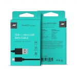 Дата-кабель USB - micro USB, 2А, 1м, черный, BoraSCO