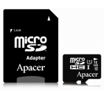 Карта памяти 16Gb - Apacer - Micro Secure Digital HC Class 10 UHS-I U1 AP16GMCSH10U1-R с переходником под SD