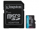 Карта памяти 64Gb - Kingston Canvas Go! Micro Secure Digital HC Class10 UHS-I Canvas Select + SD Adapter SDCG3/64GB с переходником под SD