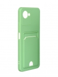 Чехол DF для Realme C30 Silicone с отделением для карты Light Green rmCardCase-01