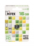 Карта памяти 16Gb - Mirex - Micro Secure Digital HC Class 10 13612-MC10SD16
