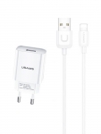 Зарядное устройство Usams T21 Charger Kit USB T18 2.1A + кабель Lightning 1m T21OCLN01