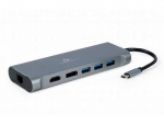 Хаб USB Cablexpert USB-C - USB 3.0/HDMI/DisplayPort/VGA/PD A-CM-COMBO8-01