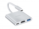 Хаб USB Hoco HB14 Easy USB3.0/HDMI/Type-C+PD - Type-C